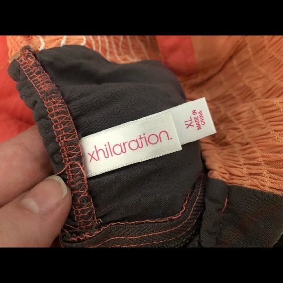 Strapless color block fun summer dress with smocking in back and POCKETS! XL - Picture 6 of 7